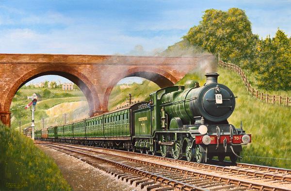 Brighton Line express at Merstham 1925