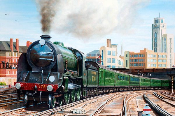 Express train leaving London Victoria in 1947