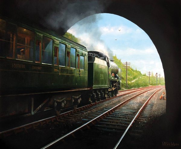 Schools class loco - Hastings Line steam train in 1937