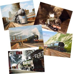 Express trains greetings cards