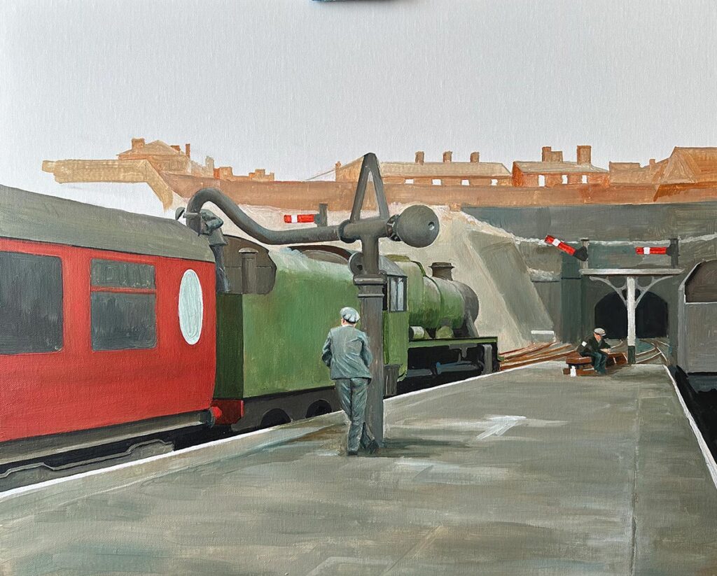 First draft for a painting of Nottingham Victoria station.
