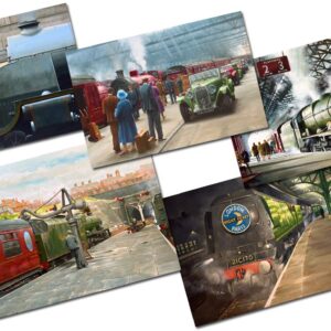 Greeting cards featuring trains at famous British railway stations