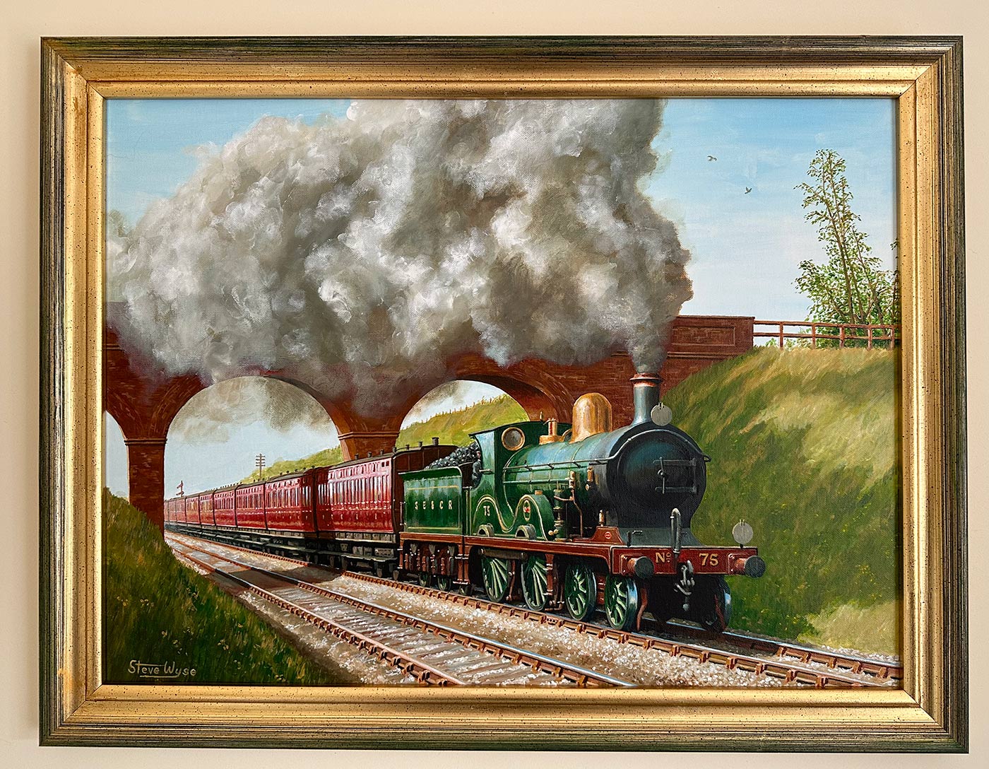 Painting of an SE&CR Wainwright D-class 4-4-0
