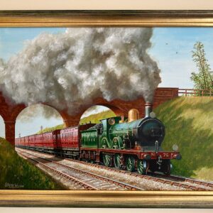 Painting of an SE&CR Wainwright D-class 4-4-0