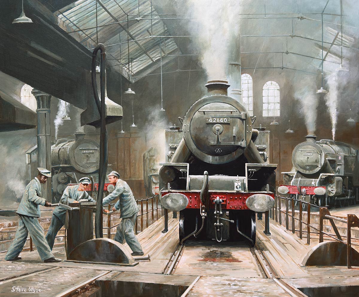 Tank engines inside Bradford locomotive shed.