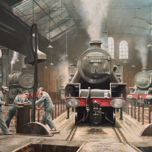 Tank engines inside Bradford locomotive shed.