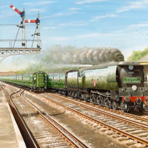 The up Atlantic Coast Express at Weybridge behind a Bulleid pacific No.35004 Cunard White Star