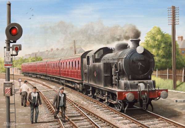 Jazz train nears Walthamstow Wood Street Station in 1959.