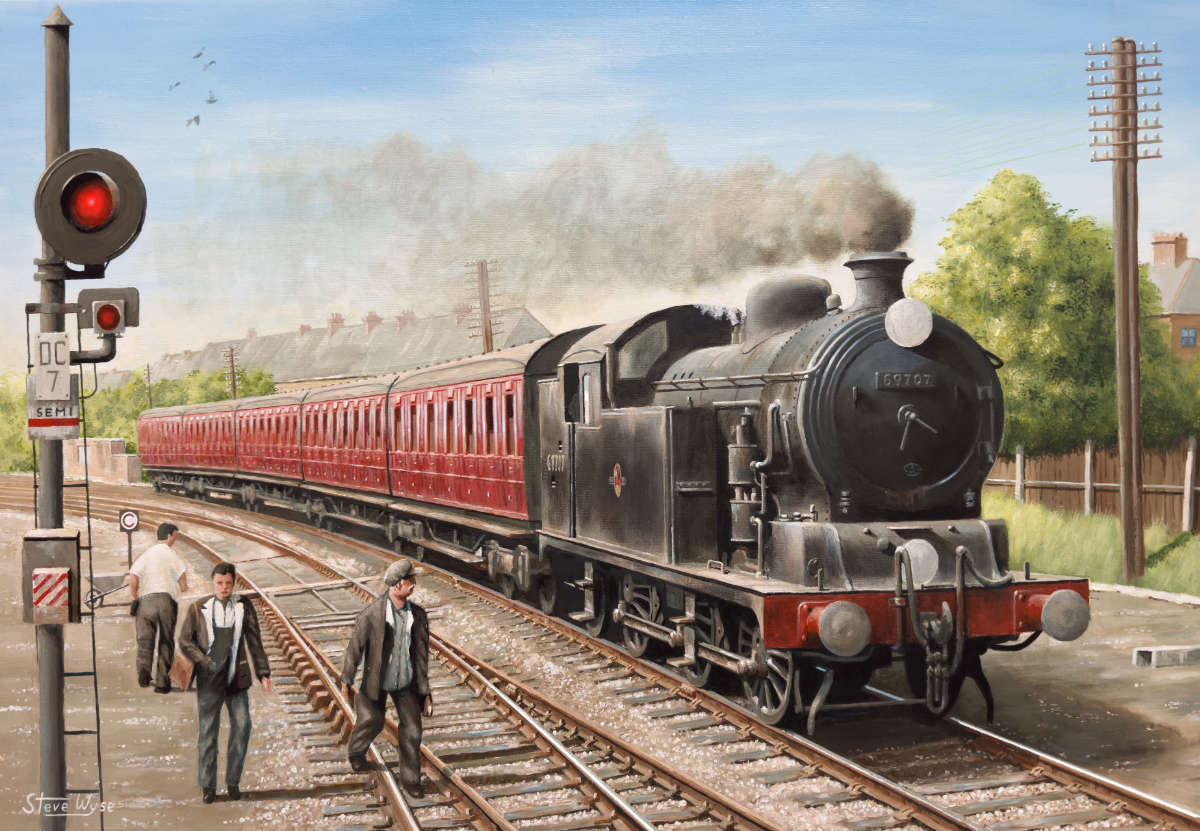 Jazz train nears Walthamstow Wood Street Station in 1959.