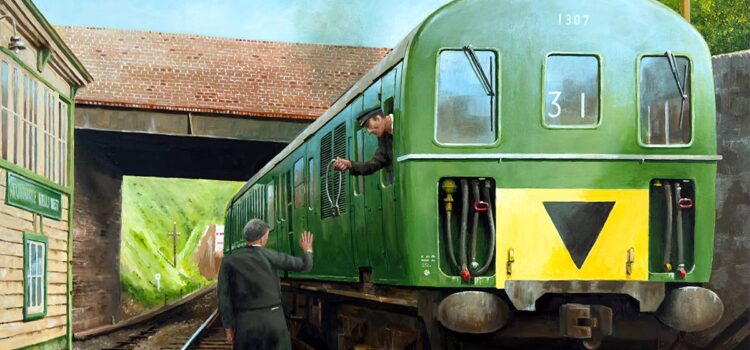Oxted class 307/3D Diesel Train Train arrives at Tunbridge Wells West station on the Spa Valley Railway