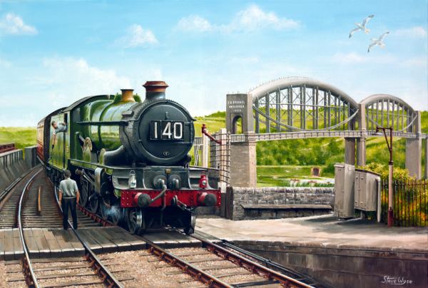 Great Western Railway Castle class crosses the Royal Albert Bridge