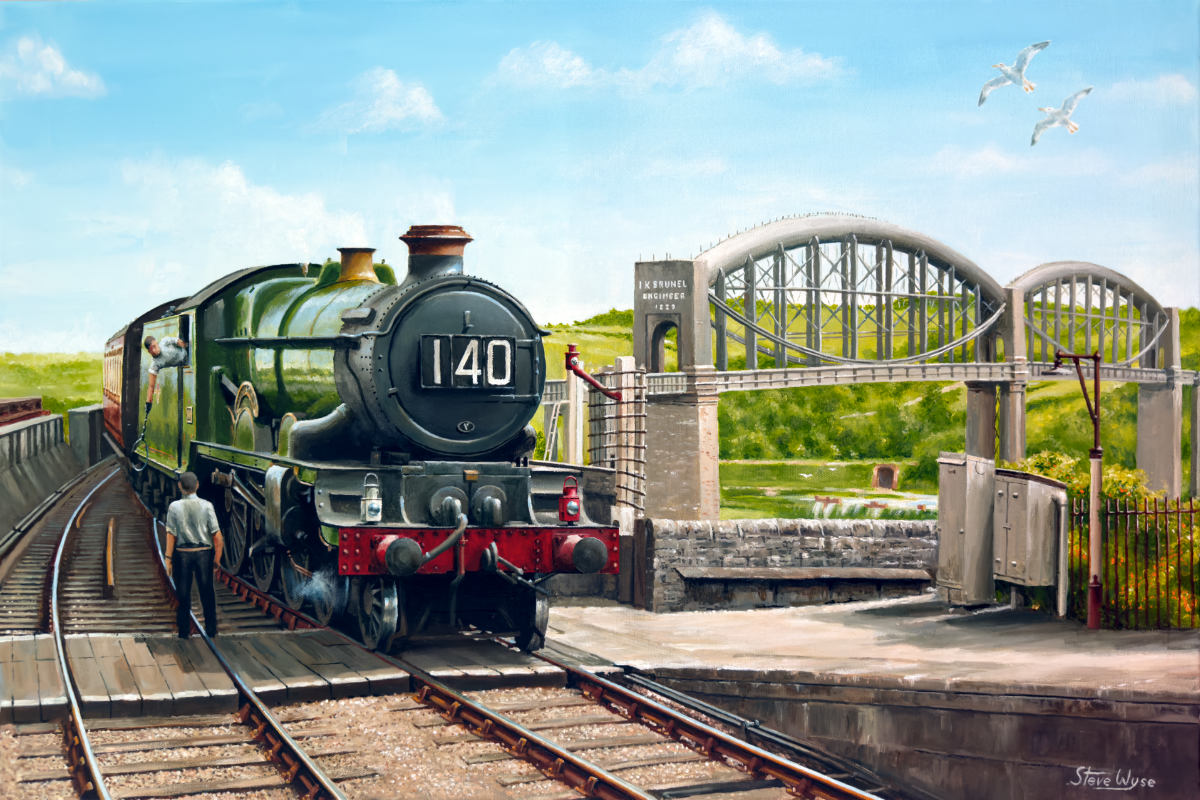Great Western Railway Castle class crosses the Royal Albert Bridge