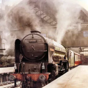 Peppercorn A1 pacific Alcazar waits at Kings Cross station.