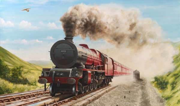 LMS Princes Royal steam locomotive on Dillicar water troughs