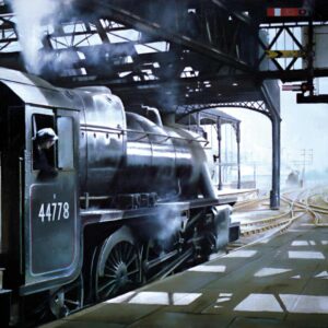Stanier Black 5 steam engine at Preston station