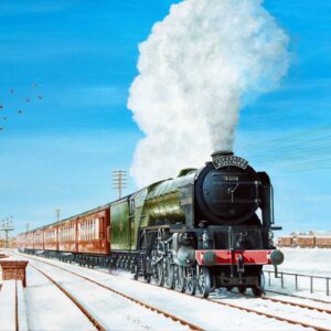 The Yorkshire Pullman train in winter 1959