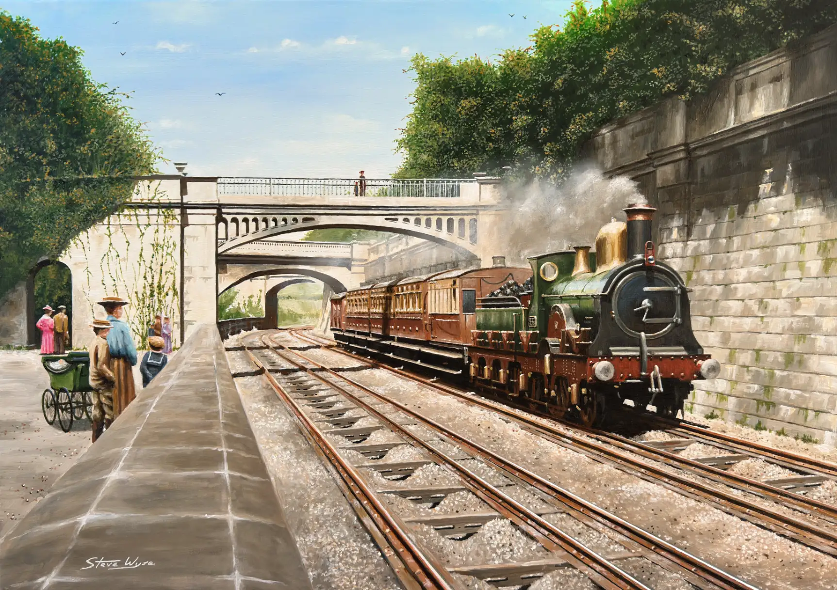 Train passing Sydney Gardens, Bath in the 1880s
