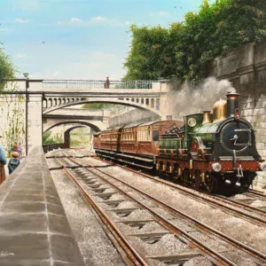 Train passing Sydney Gardens, Bath in the 1880s
